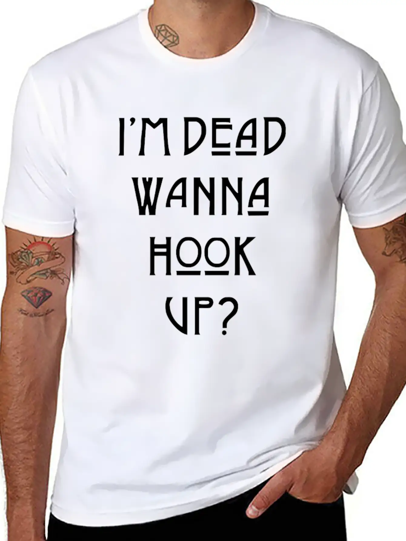 I M Dead Wanna Hook Up American Horror Story Casual Graphic T-Shirt – Simple And Comfortable Daily Wear