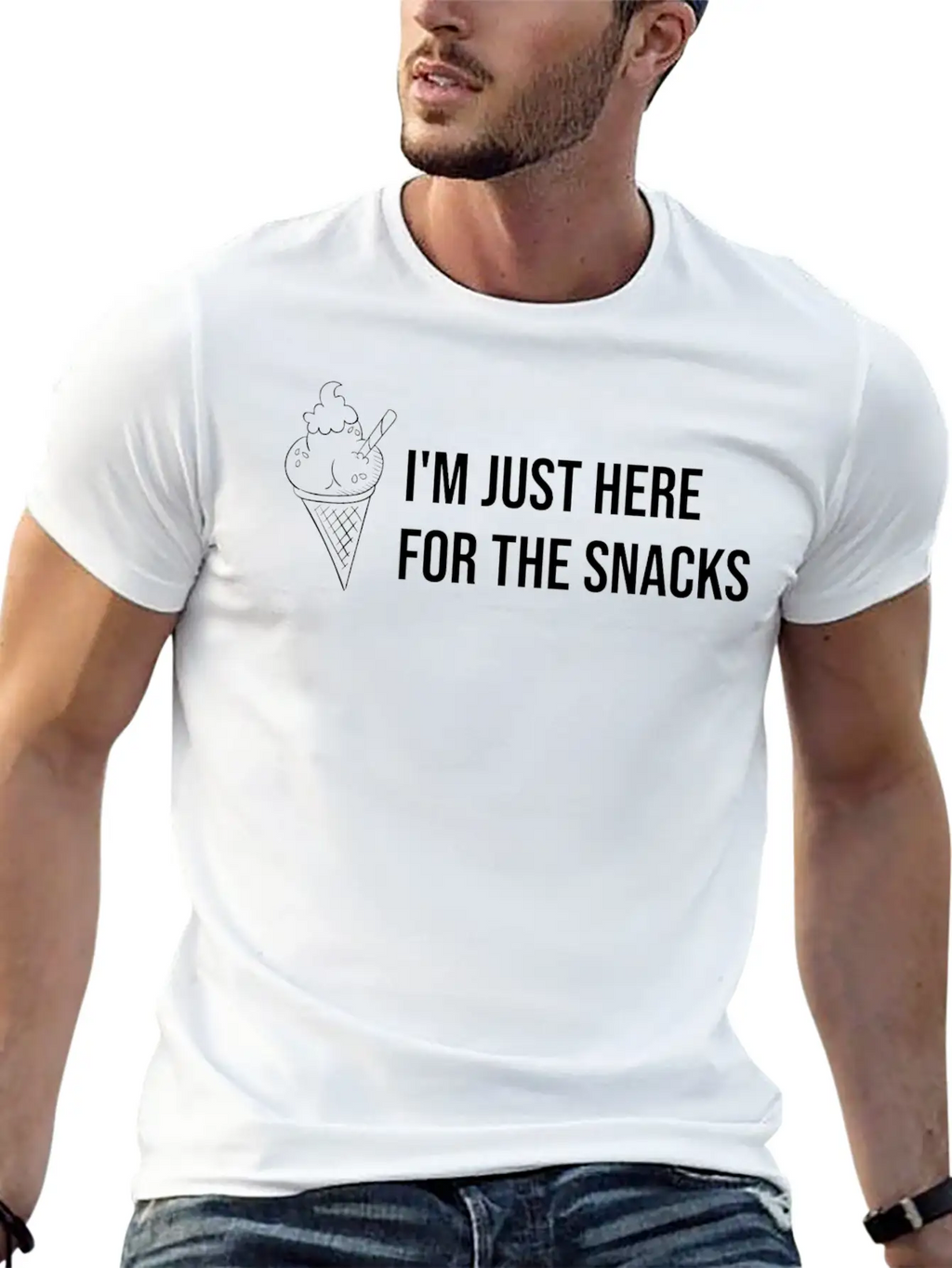 I M Just Here For The Snacks Unisex Casual T-Shirt – Clean Design For Daily Comfort