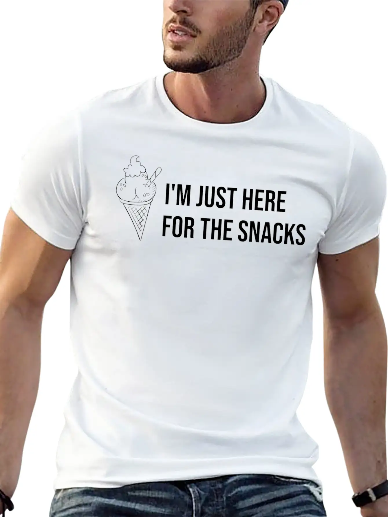 I M Just Here For The Snacks Unisex Casual T-Shirt – Clean Design For Daily Comfort