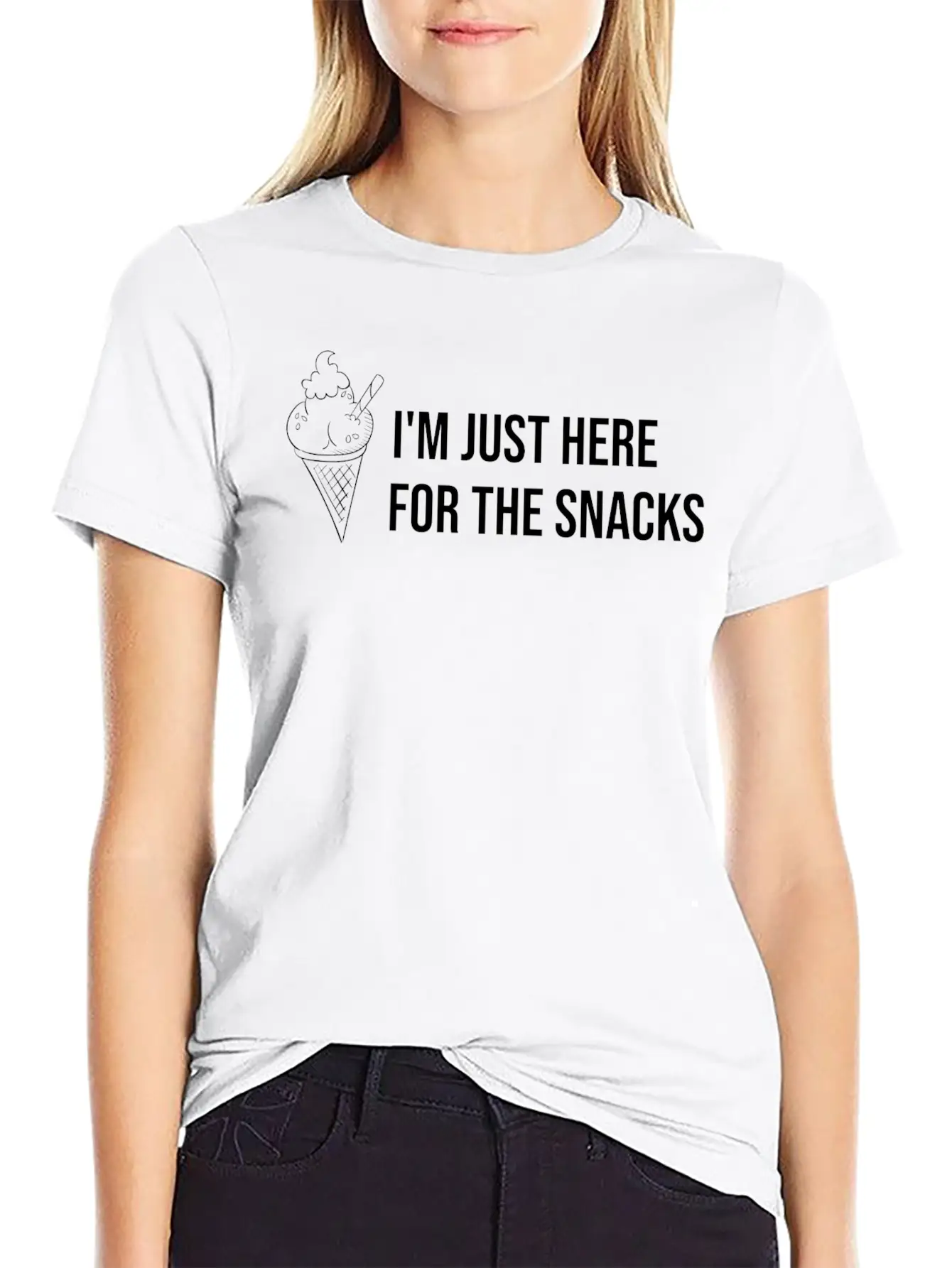 I M Just Here For The Snacks Unisex Casual T-Shirt – Clean Design For Daily Comfort