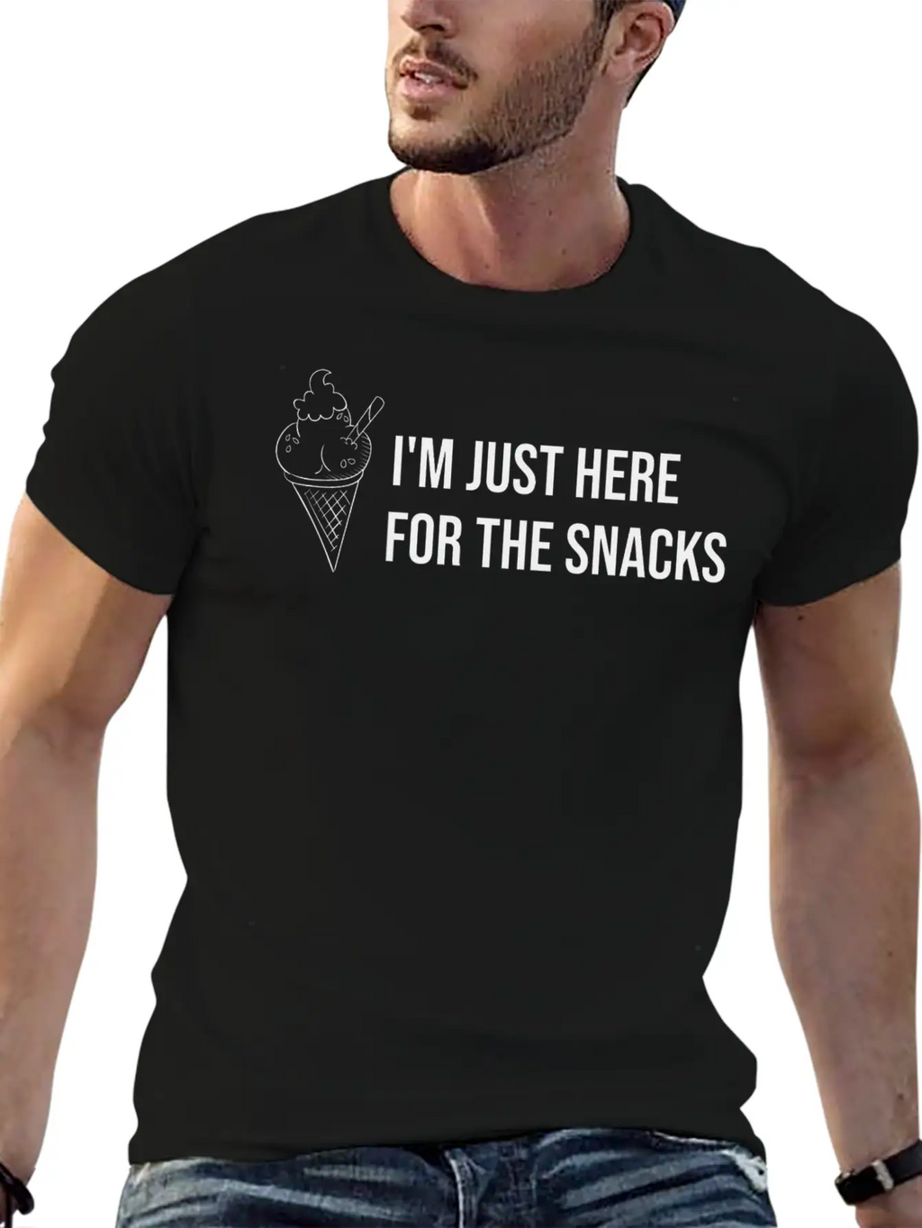 I M Just Here For The Snacks Unisex Casual T-Shirt – Clean Design For Daily Comfort