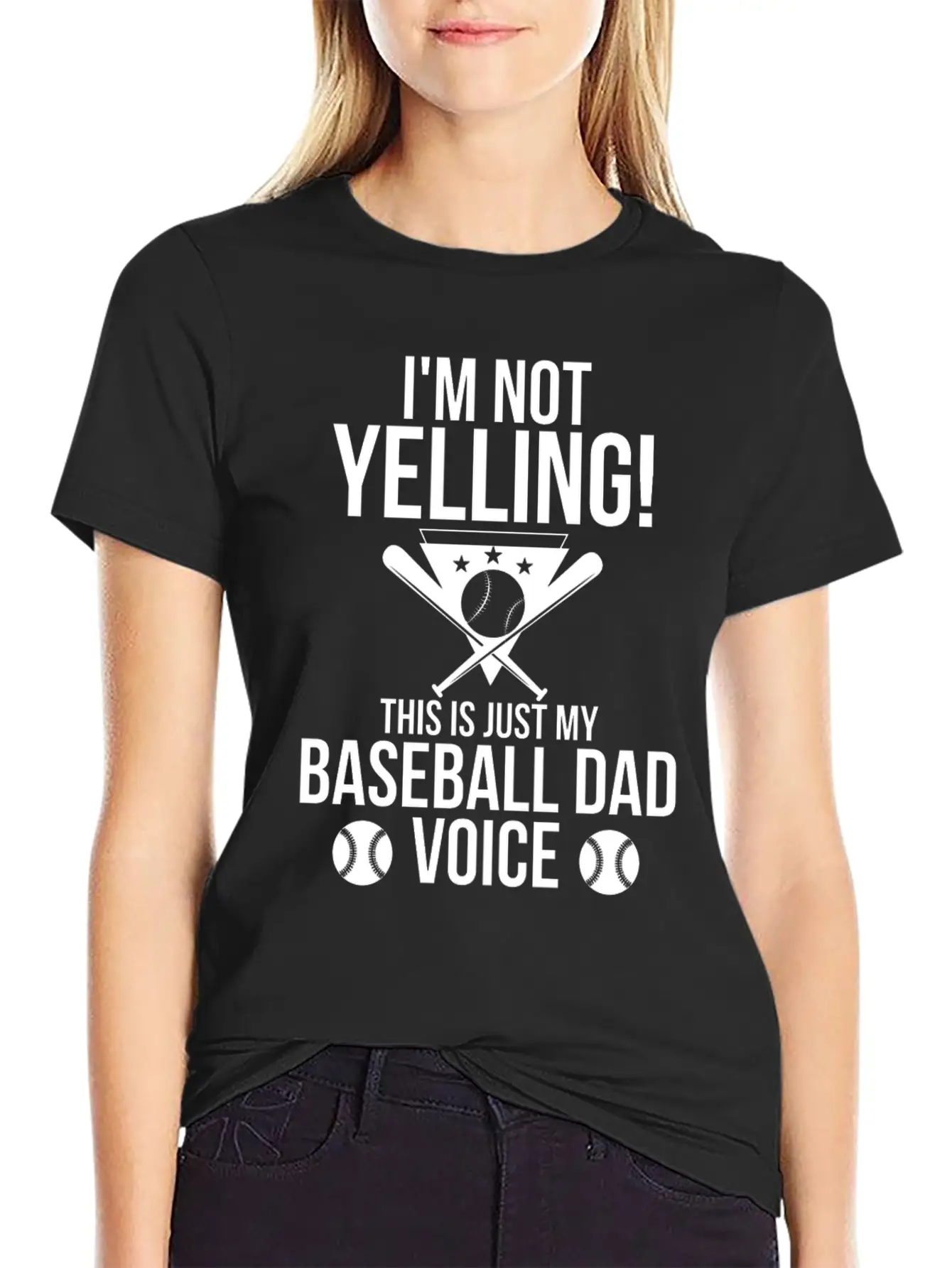 I M Not Yelling This Is Just My Baseball Dad Voice Unisex Casual T-Shirt – Clean Design For Daily Comfort