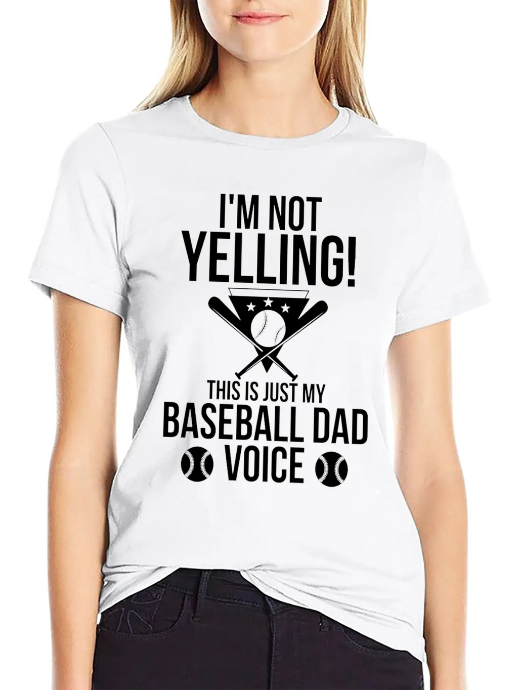 I M Not Yelling This Is Just My Baseball Dad Voice Unisex Casual T-Shirt – Clean Design For Daily Comfort