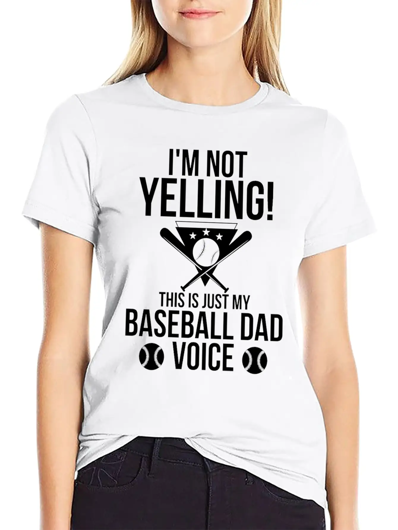 I M Not Yelling This Is Just My Baseball Dad Voice Unisex Casual T-Shirt – Clean Design For Daily Comfort