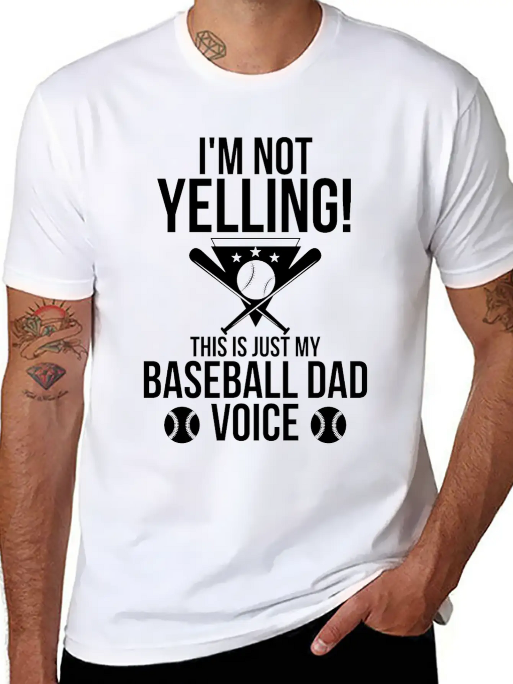 I M Not Yelling This Is Just My Baseball Dad Voice Unisex Casual T-Shirt – Clean Design For Daily Comfort