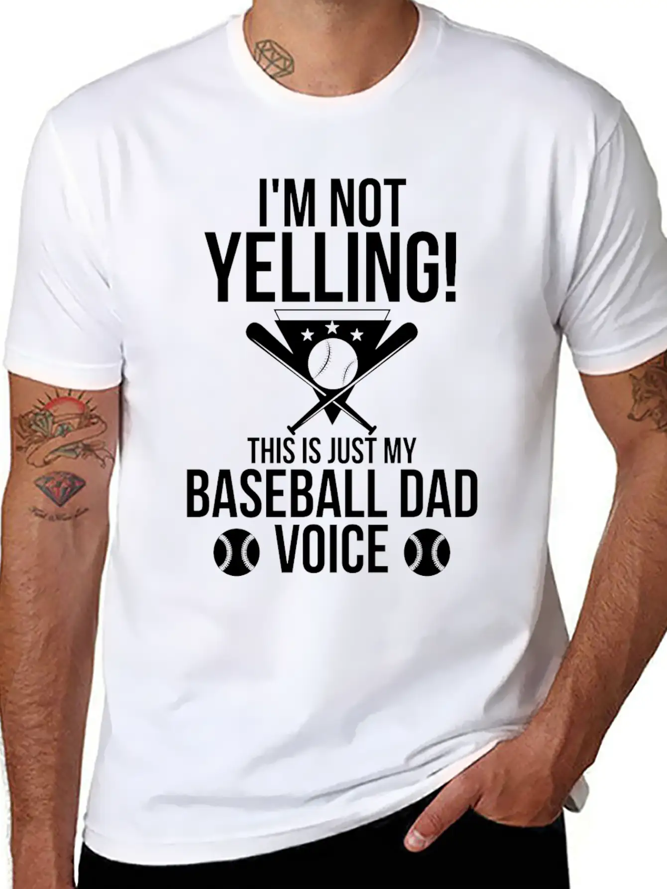 I M Not Yelling This Is Just My Baseball Dad Voice Unisex Casual T-Shirt – Clean Design For Daily Comfort