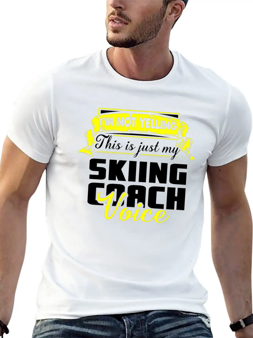 I M Not Yelling This Is Just My Skiing Coach Voice Unisex Casual T-Shirt – Clean Design For Daily Comfort