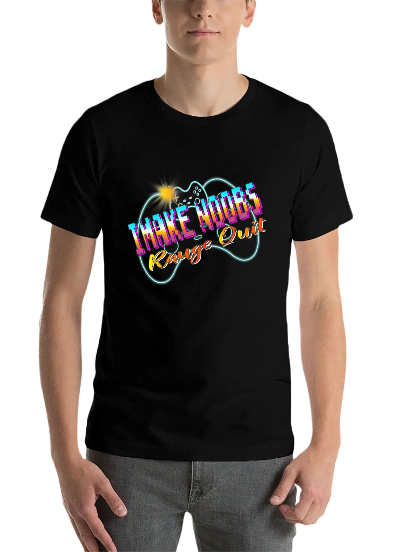 I Make Noobs Rage Quit Unisex Short Sleeve Soft Cotton T-Shirt – Casual Everyday Wear