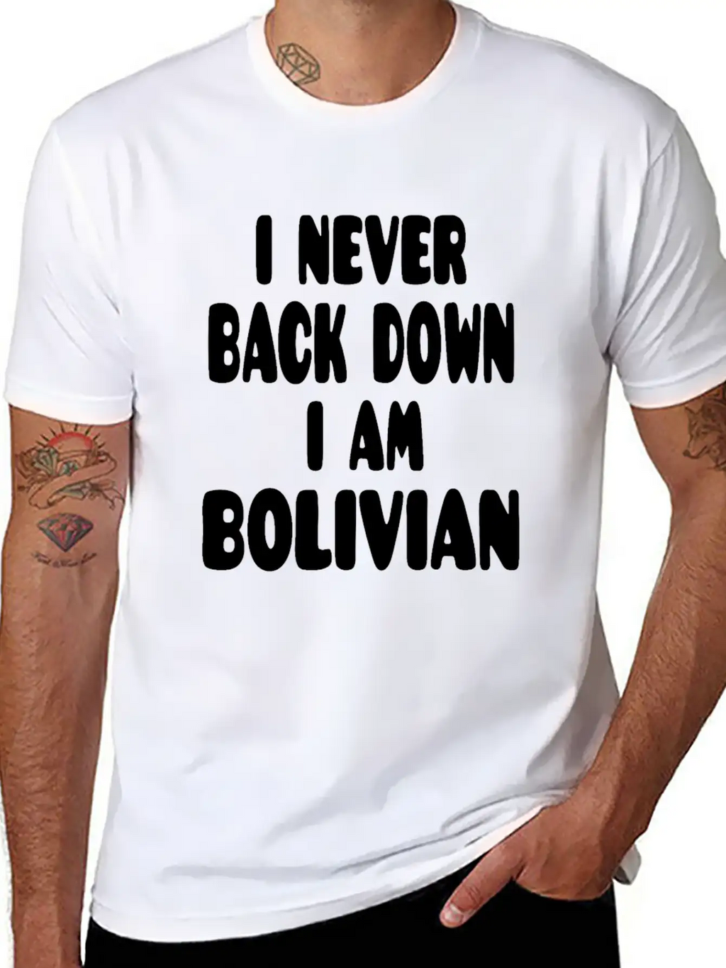 I Never Back Down I Am Bolivian Classic Fit Graphic Tee For Daily Comfort – Unisex Cotton Shirt