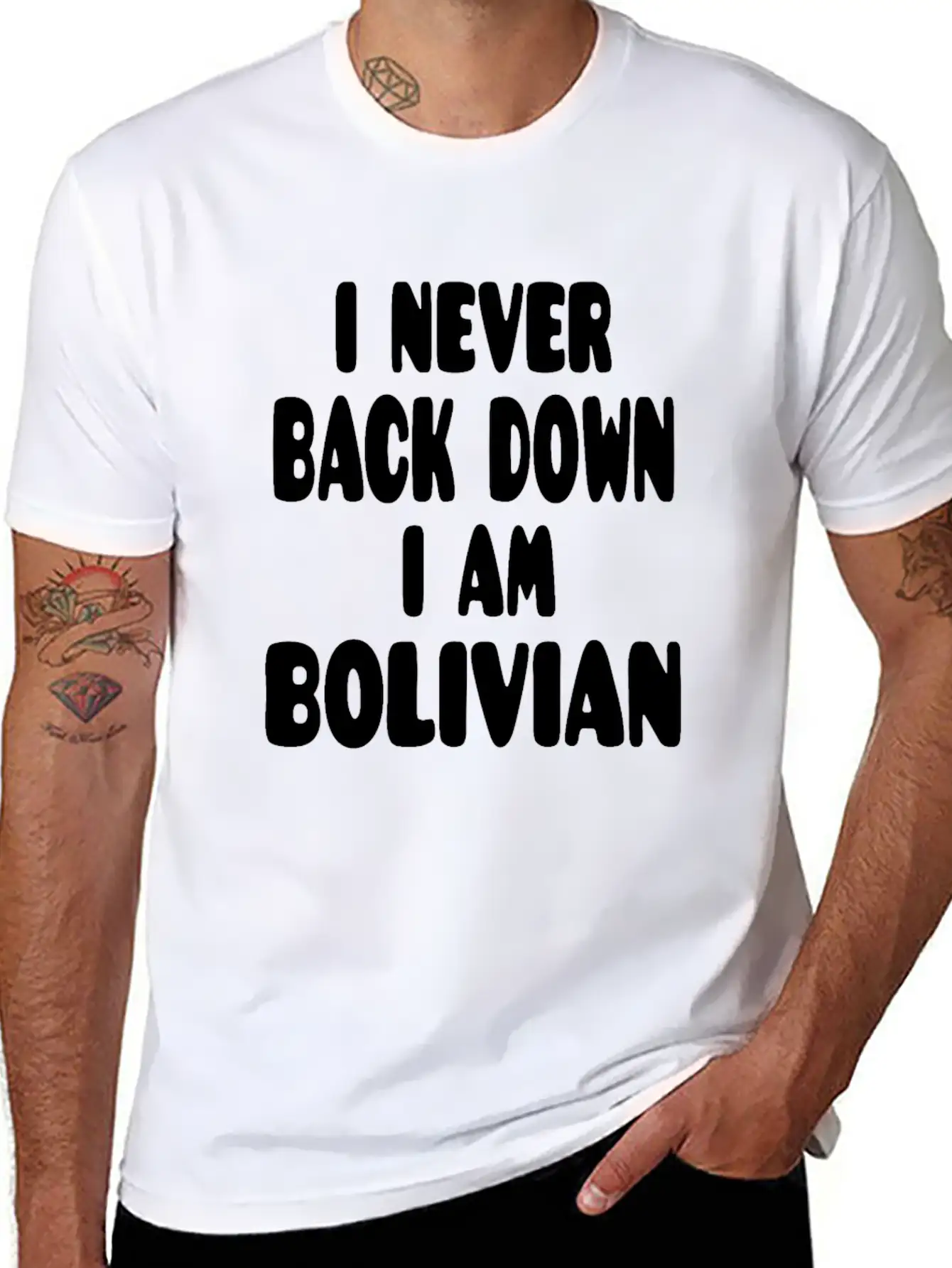 I Never Back Down I Am Bolivian Classic Fit Graphic Tee For Daily Comfort – Unisex Cotton Shirt