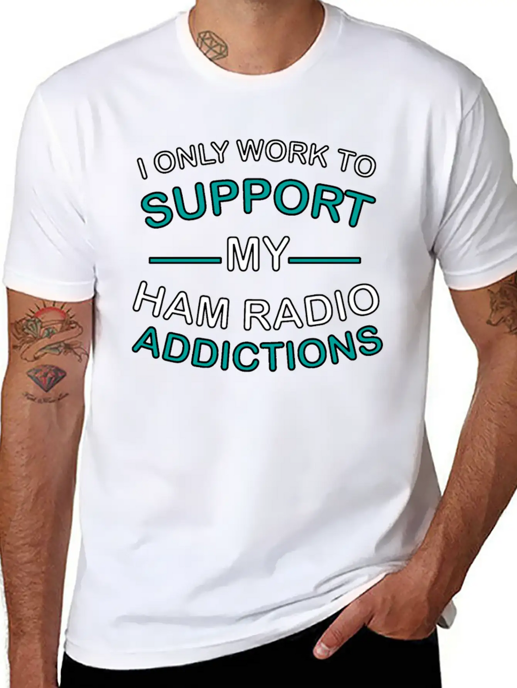 I Only Work To Support Ham Radio Addiction Breathable Soft Cotton T-Shirt – Timeless Casual Look