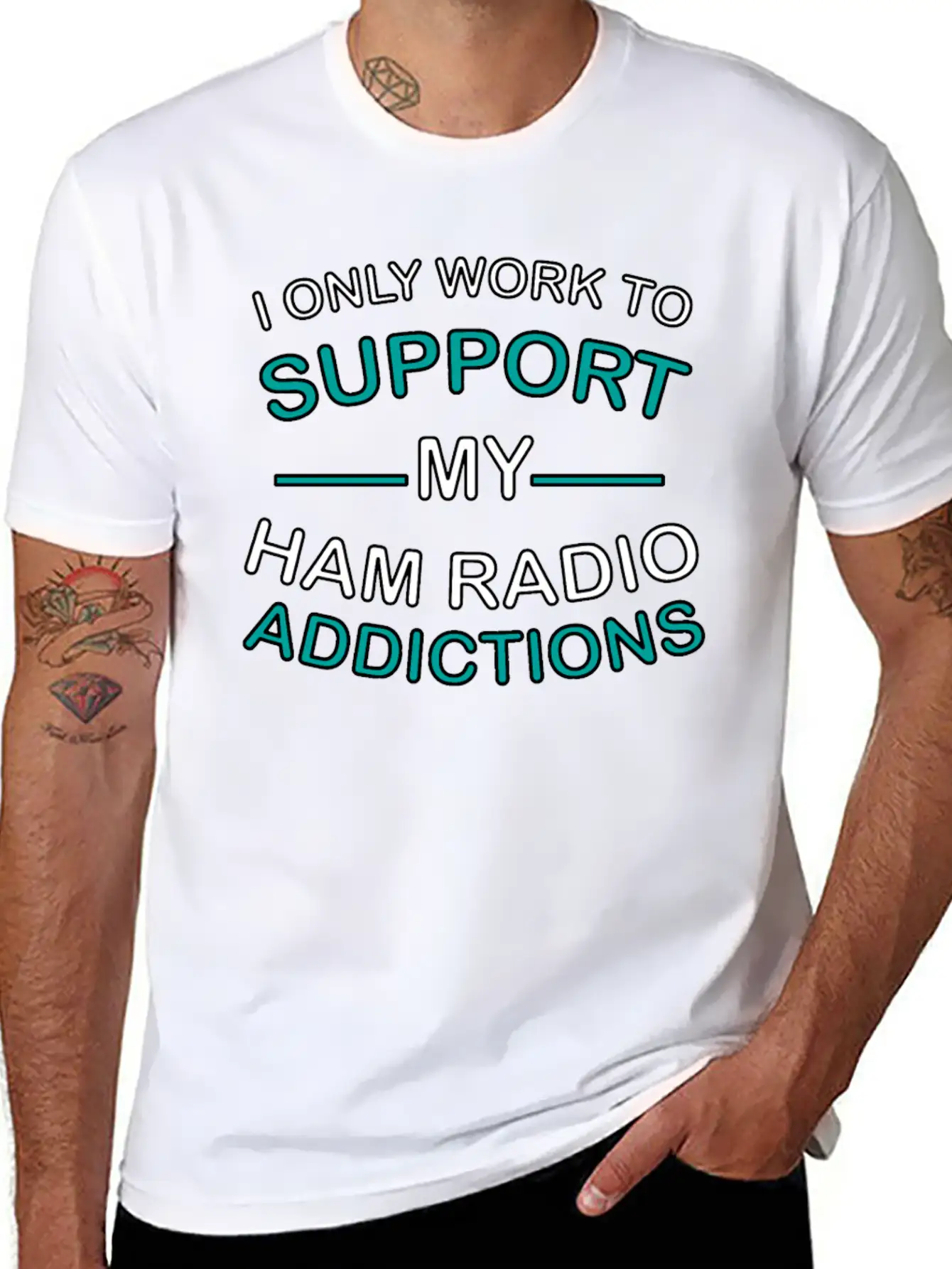 I Only Work To Support Ham Radio Addiction Breathable Soft Cotton T-Shirt – Timeless Casual Look