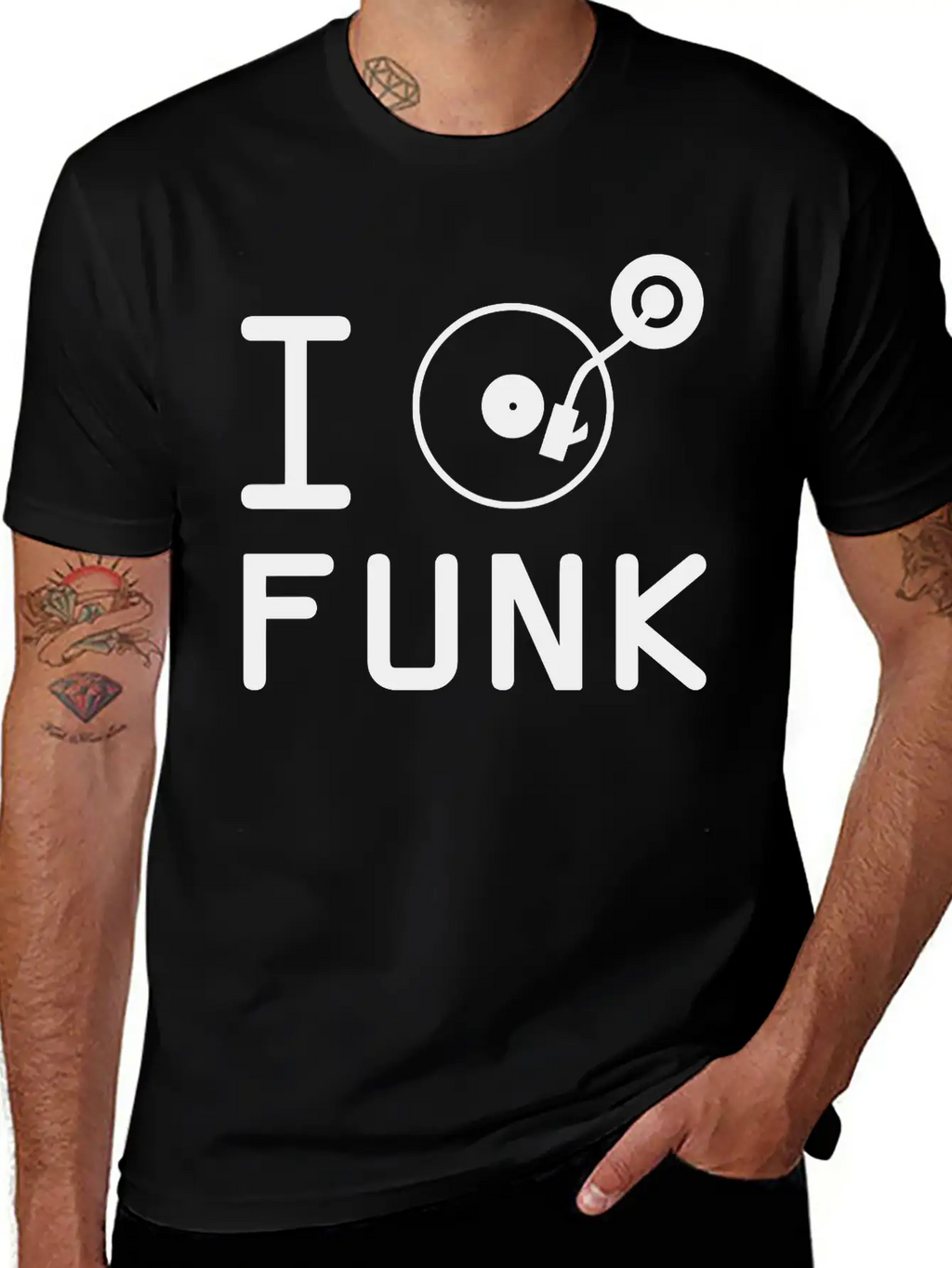 I Play Funk / I Love Funk / DJ Vinyl Essential Cotton Tee For Daily Outfits – Unisex Style