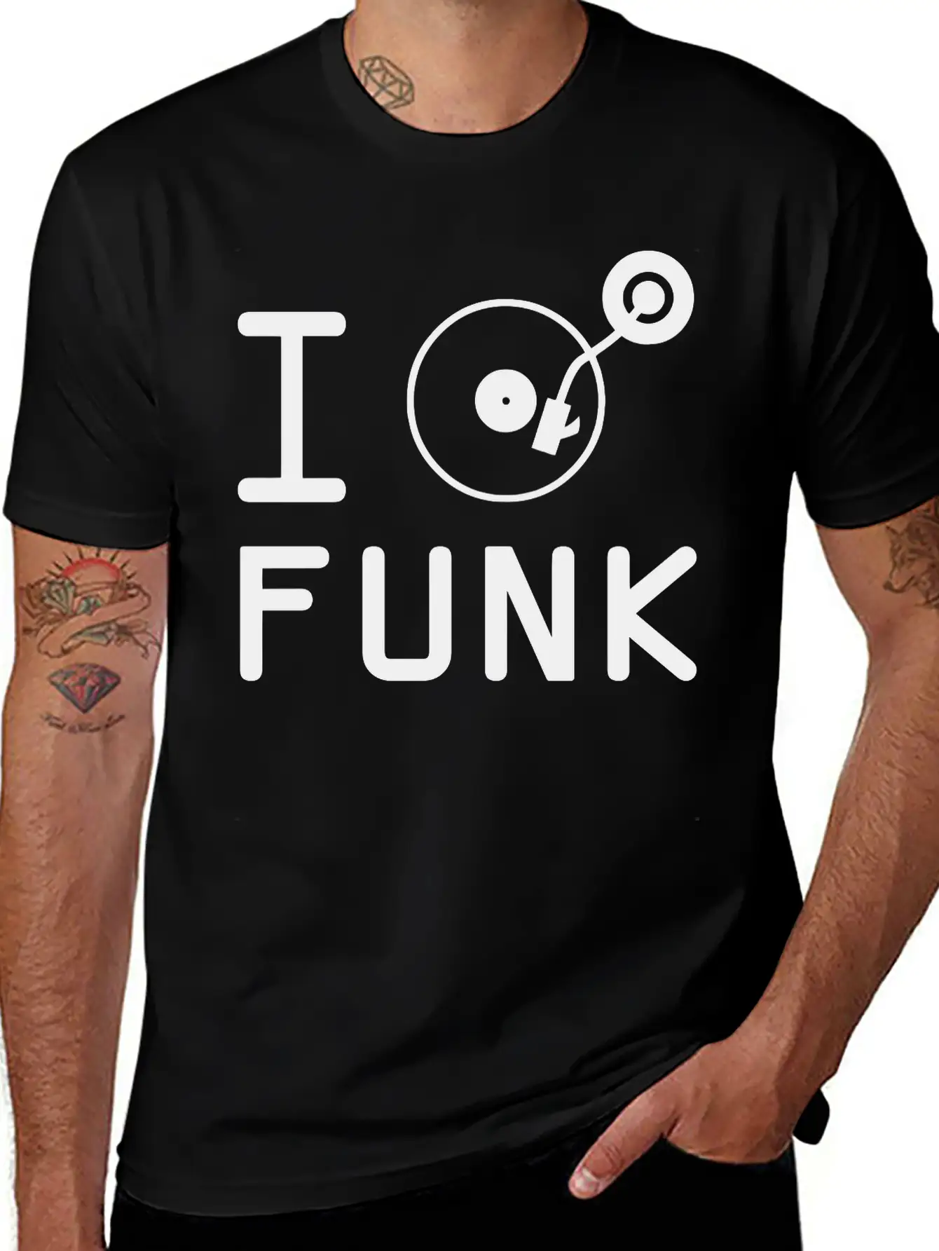 I Play Funk / I Love Funk / DJ Vinyl Essential Cotton Tee For Daily Outfits – Unisex Style
