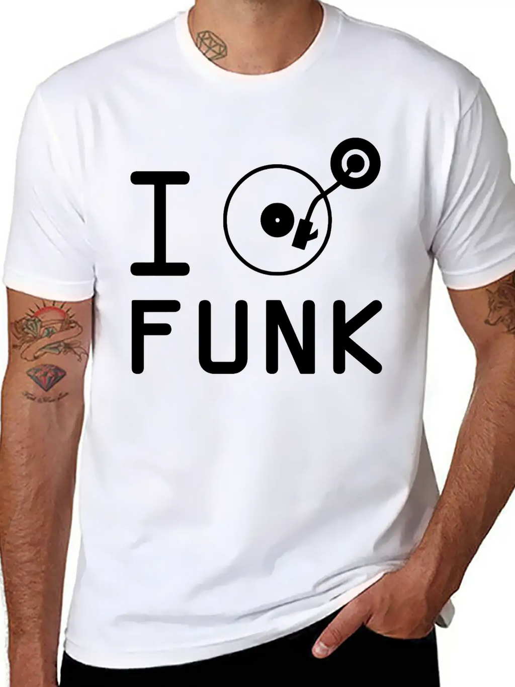 I Play Funk / I Love Funk / DJ Vinyl Essential Cotton Tee For Daily Outfits – Unisex Style