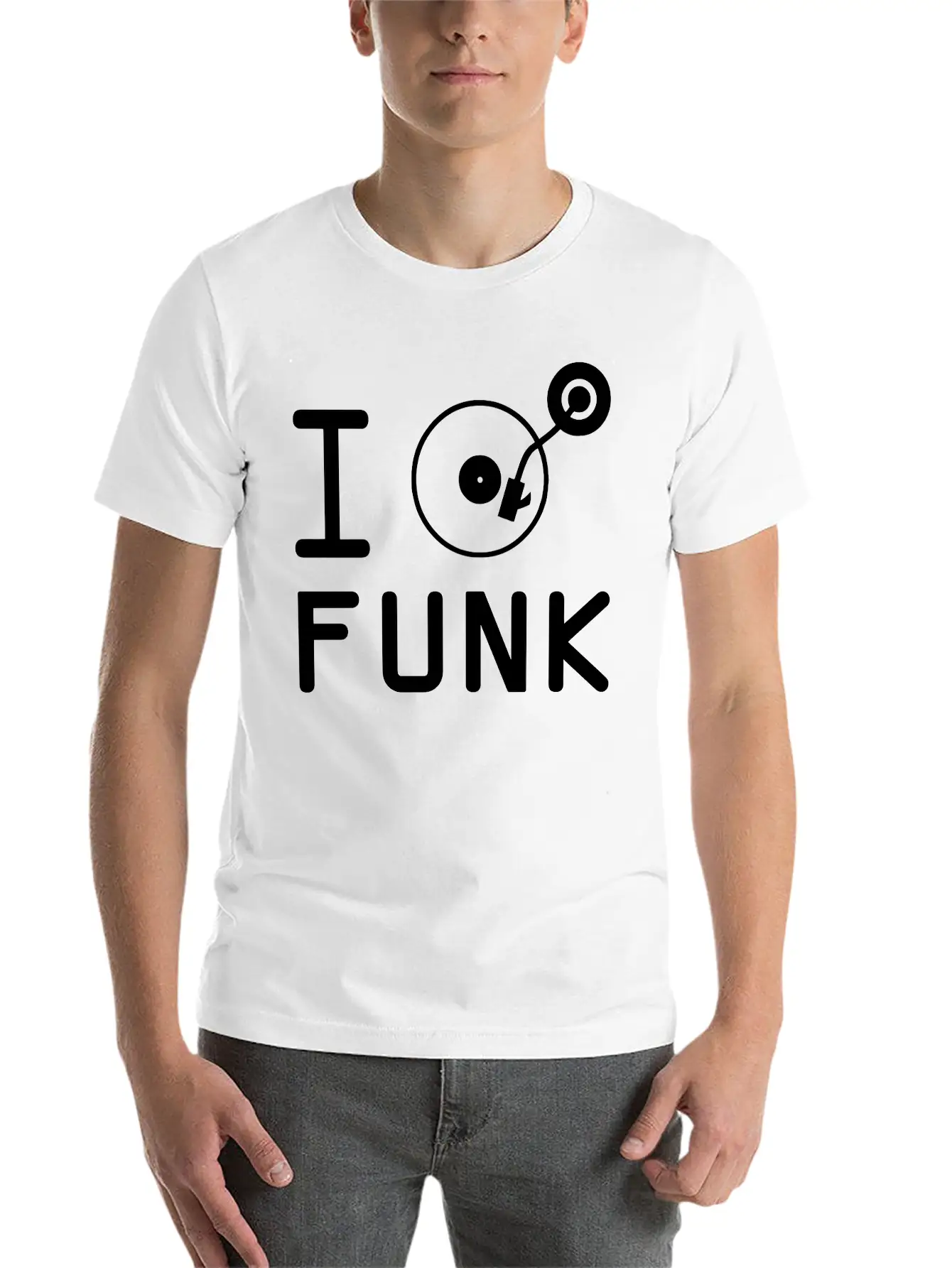 I Play Funk / I Love Funk / DJ Vinyl Essential Cotton Tee For Daily Outfits – Unisex Style