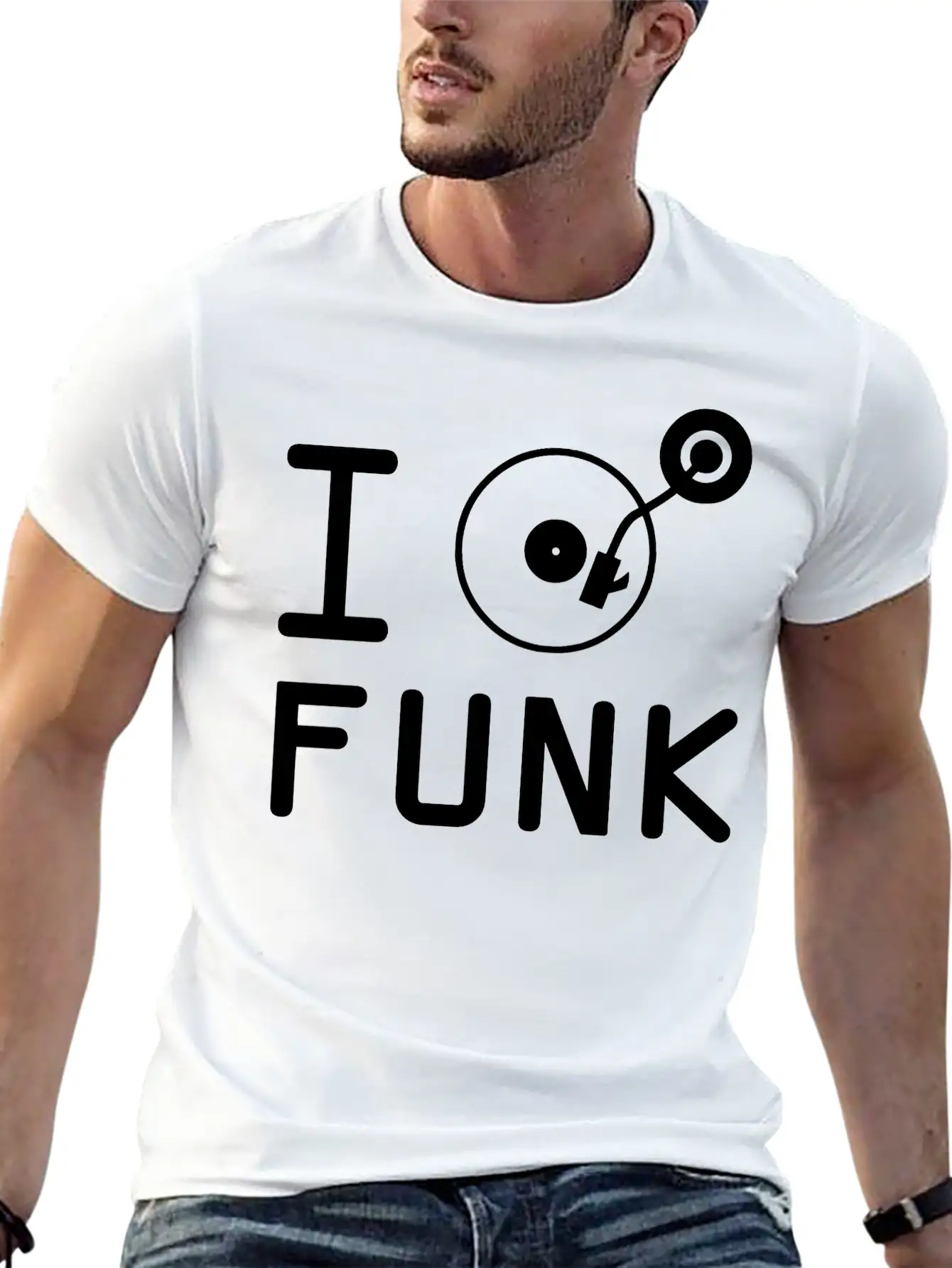 I Play Funk / I Love Funk / DJ Vinyl Essential Cotton Tee For Daily Outfits – Unisex Style