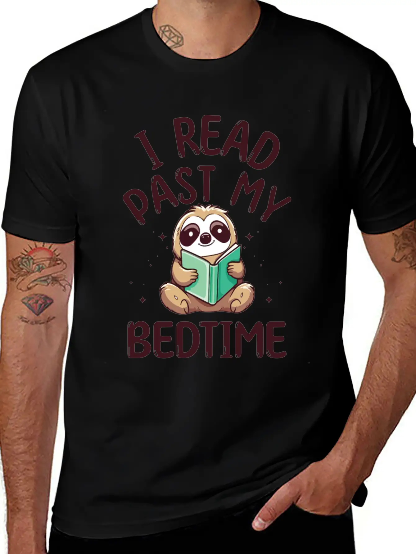 I Read Past My Bedtime Reading Sloth Essential Cotton Tee For Daily Outfits – Unisex Style