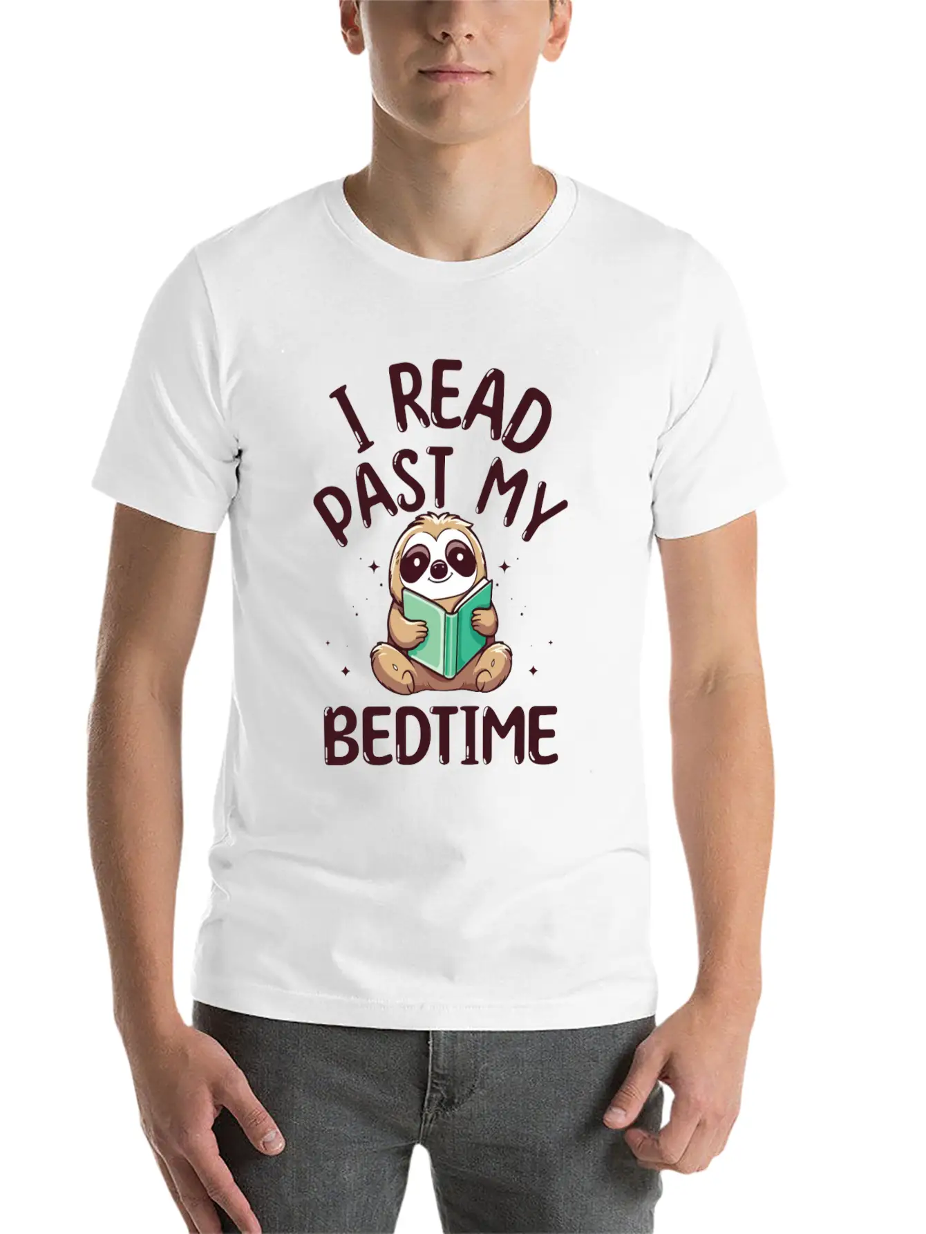 I Read Past My Bedtime Reading Sloth Essential Cotton Tee For Daily Outfits – Unisex Style