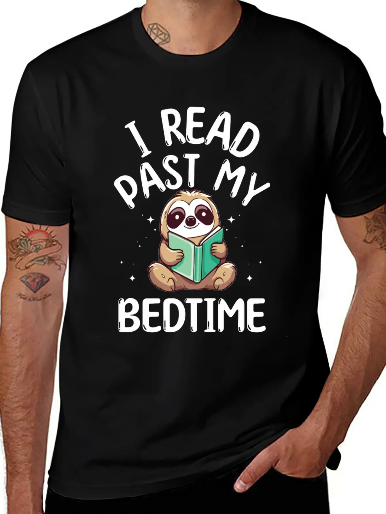 I Read Past My Bedtime Reading Sloth Unisex Casual T-Shirt – Clean Design For Daily Comfort