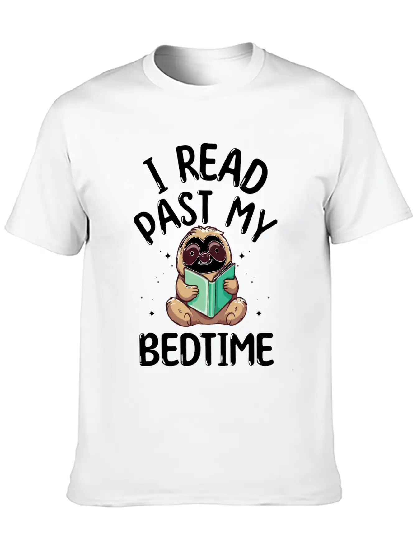 I Read Past My Bedtime Reading Sloth Unisex Casual T-Shirt – Clean Design For Daily Comfort