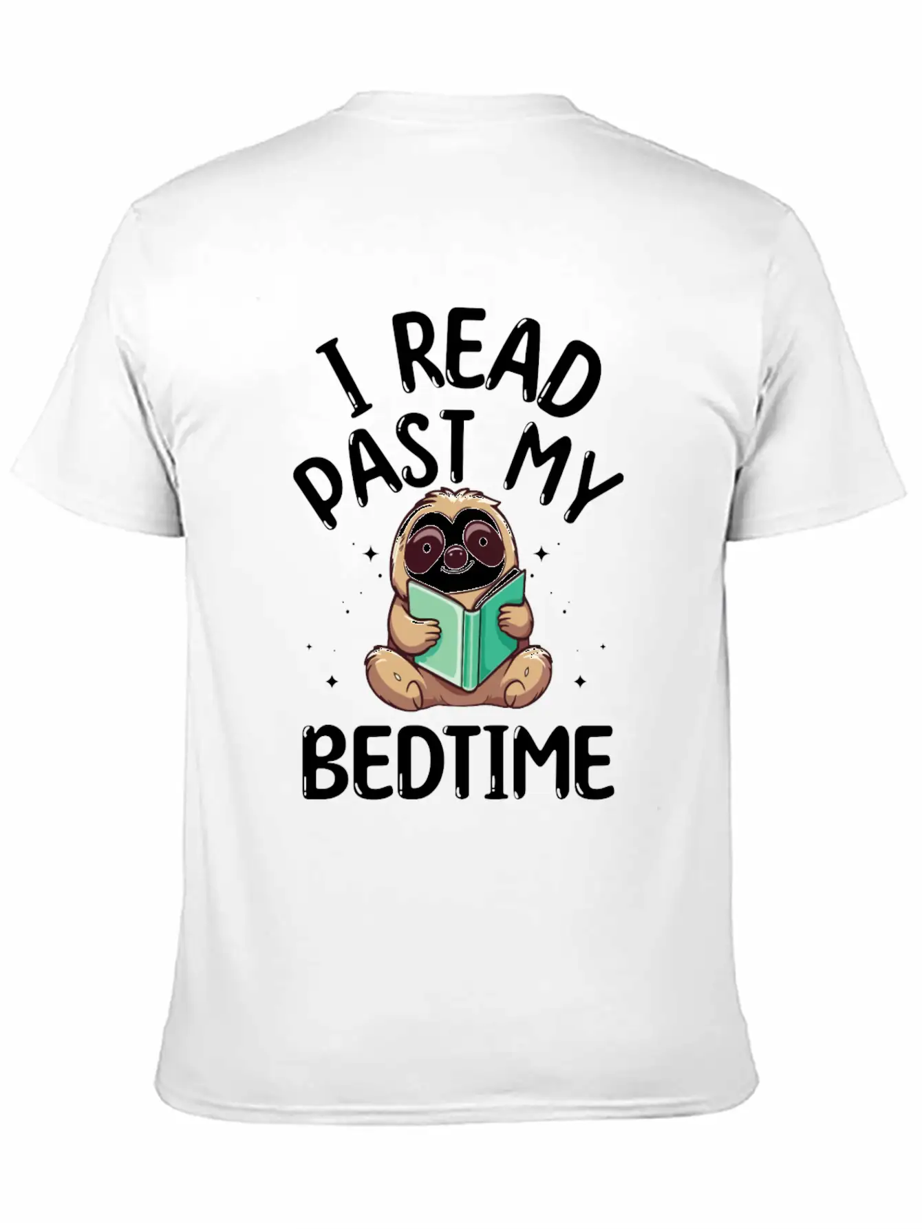 I Read Past My Bedtime Reading Sloth Unisex Casual T-Shirt – Clean Design For Daily Comfort