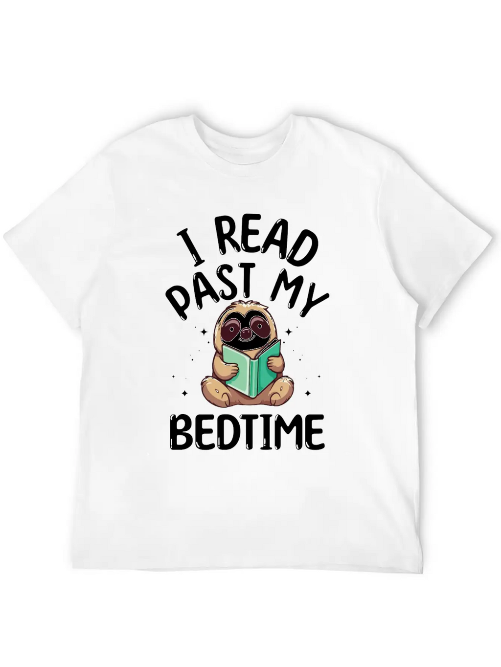 I Read Past My Bedtime Reading Sloth Unisex Casual T-Shirt – Clean Design For Daily Comfort