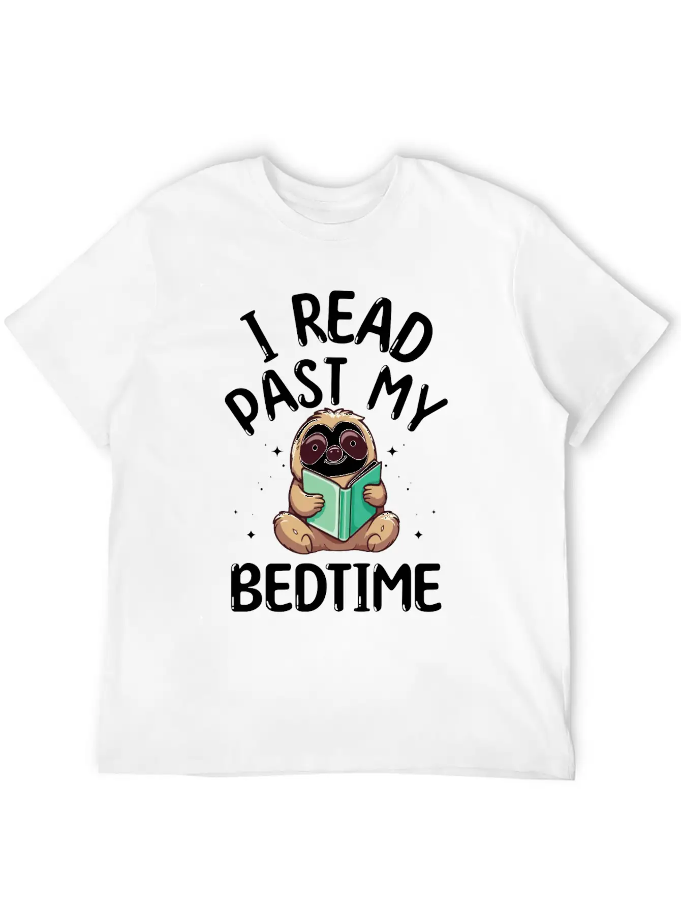 I Read Past My Bedtime Reading Sloth Unisex Casual T-Shirt – Clean Design For Daily Comfort