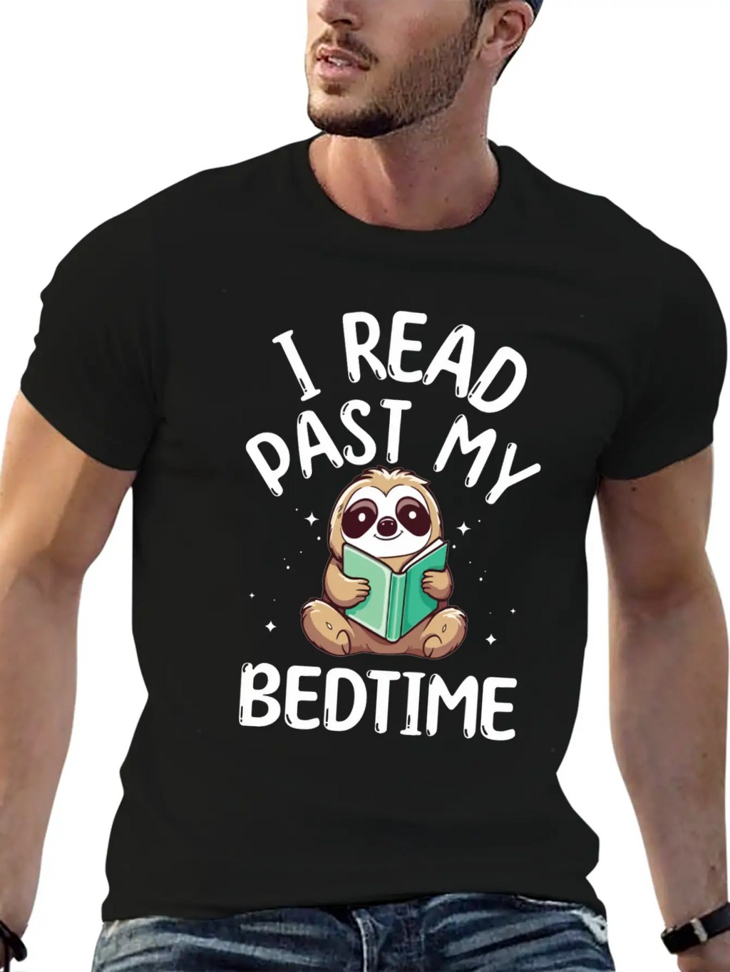 I Read Past My Bedtime Reading Sloth Unisex Casual T-Shirt – Clean Design For Daily Comfort