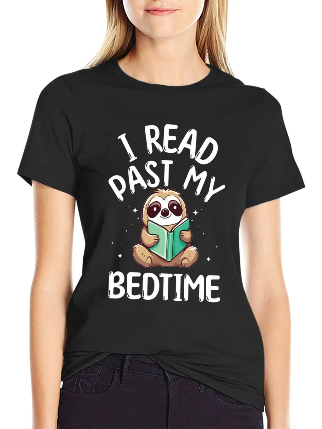 I Read Past My Bedtime Reading Sloth Unisex Casual T-Shirt – Clean Design For Daily Comfort