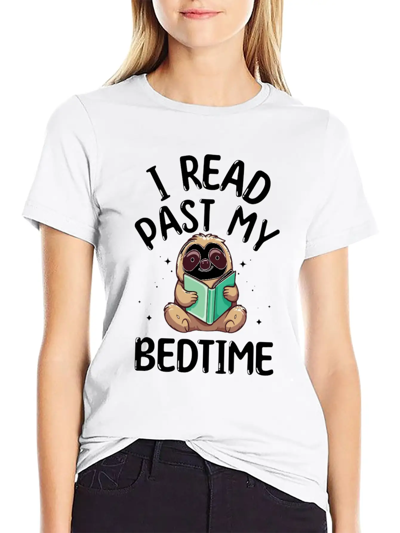 I Read Past My Bedtime Reading Sloth Unisex Casual T-Shirt – Clean Design For Daily Comfort