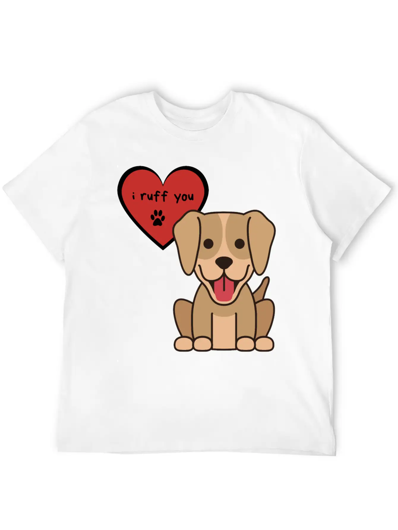 I Ruff You, Cute Labrador Retriever Puppy Unisex Short Sleeve Soft Cotton T-Shirt – Casual Everyday Wear