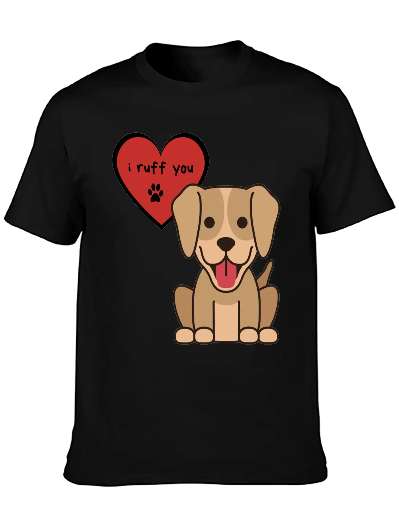 I Ruff You, Cute Labrador Retriever Puppy Unisex Short Sleeve Soft Cotton T-Shirt – Casual Everyday Wear