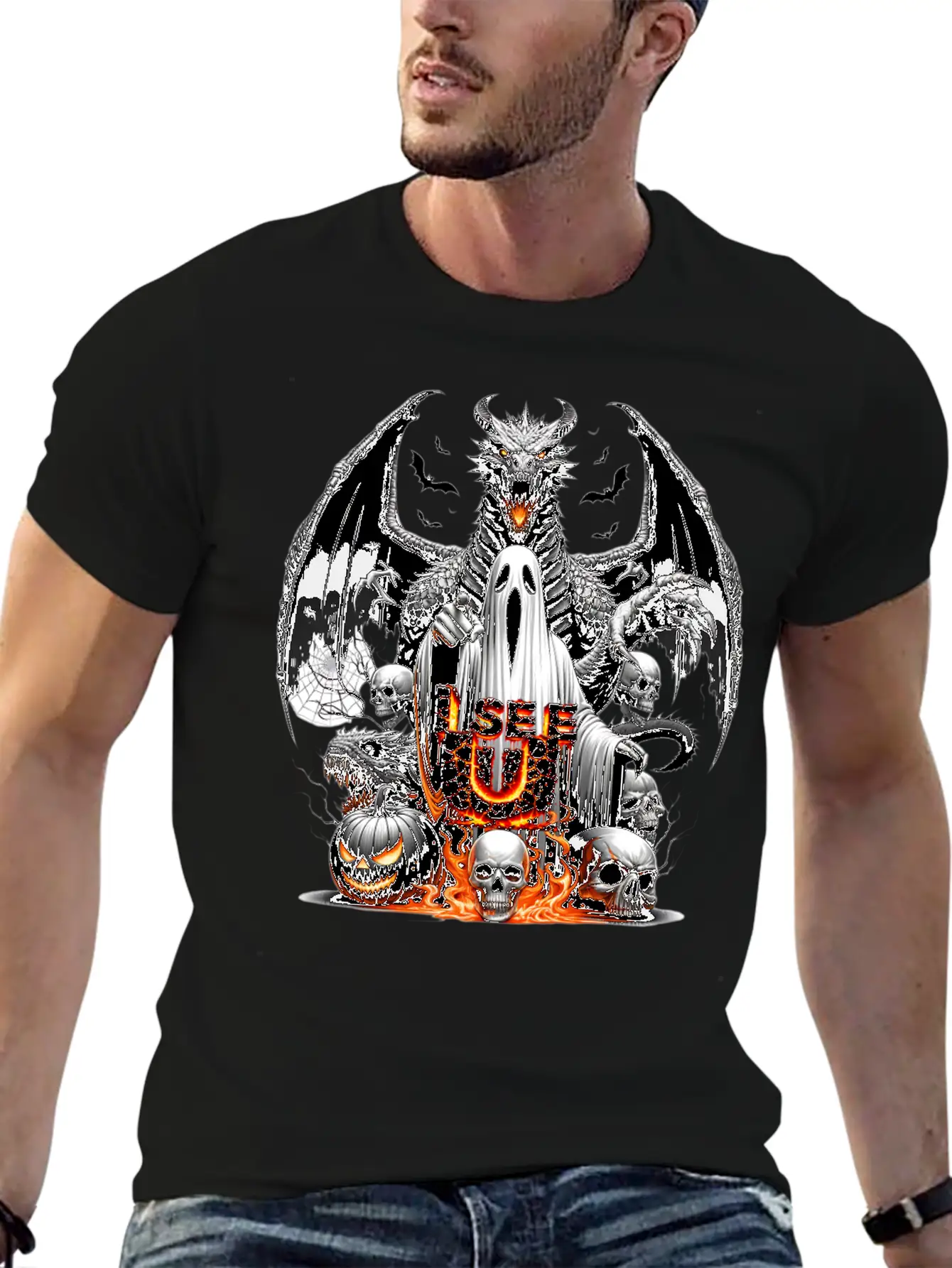 I See U On This Halloween Essential Cotton Tee For Daily Outfits – Unisex Style