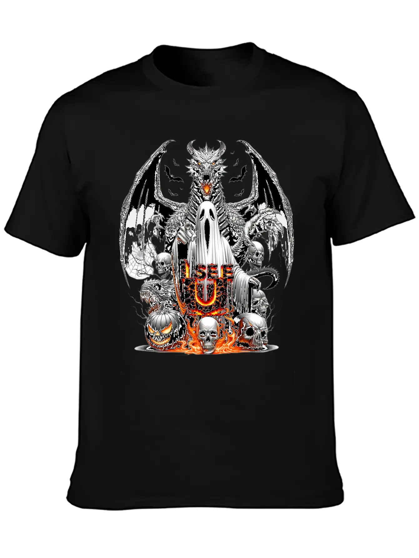 I See U On This Halloween Essential Cotton Tee For Daily Outfits – Unisex Style