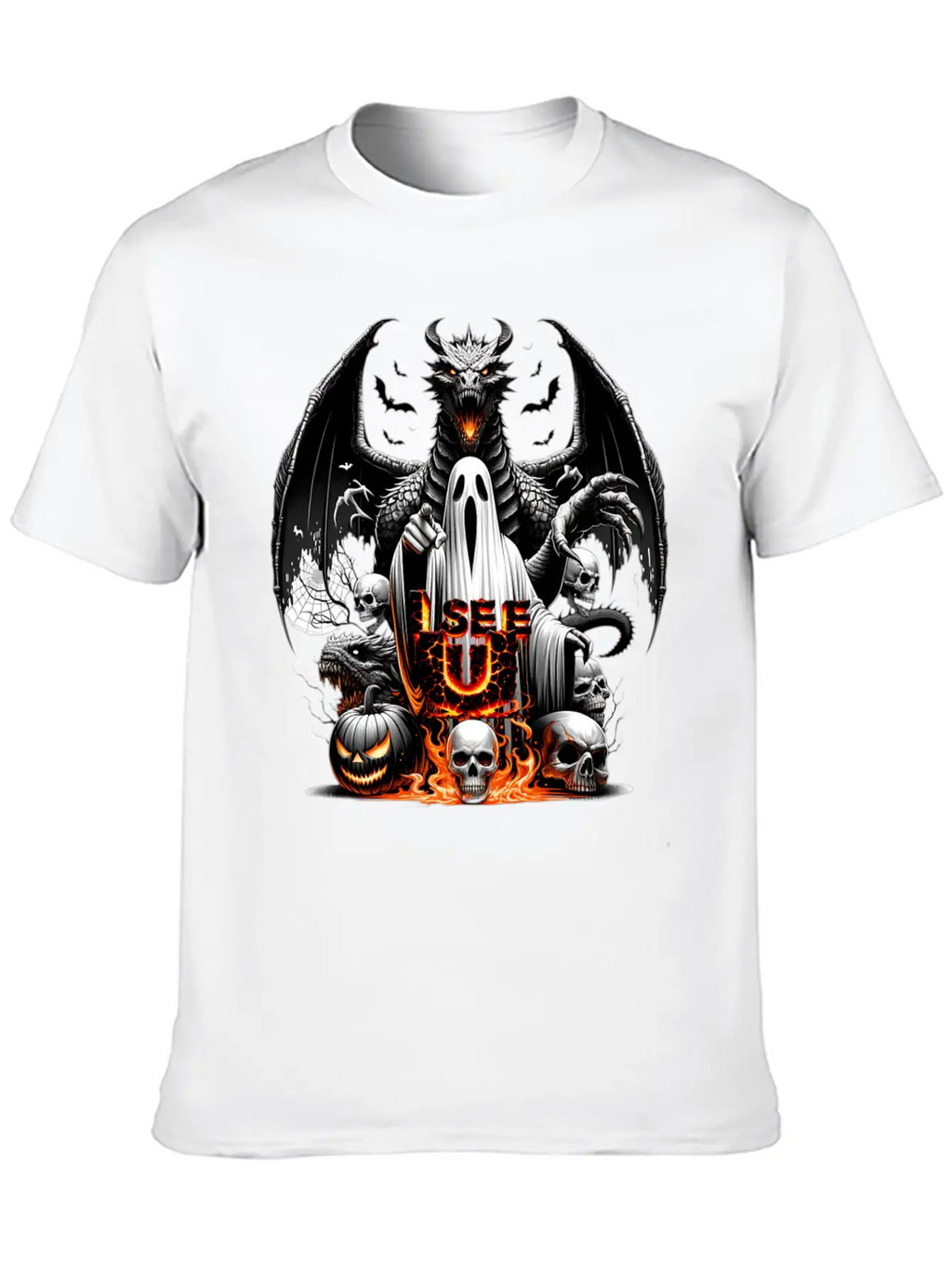 I See U On This Halloween Essential Cotton Tee For Daily Outfits – Unisex Style