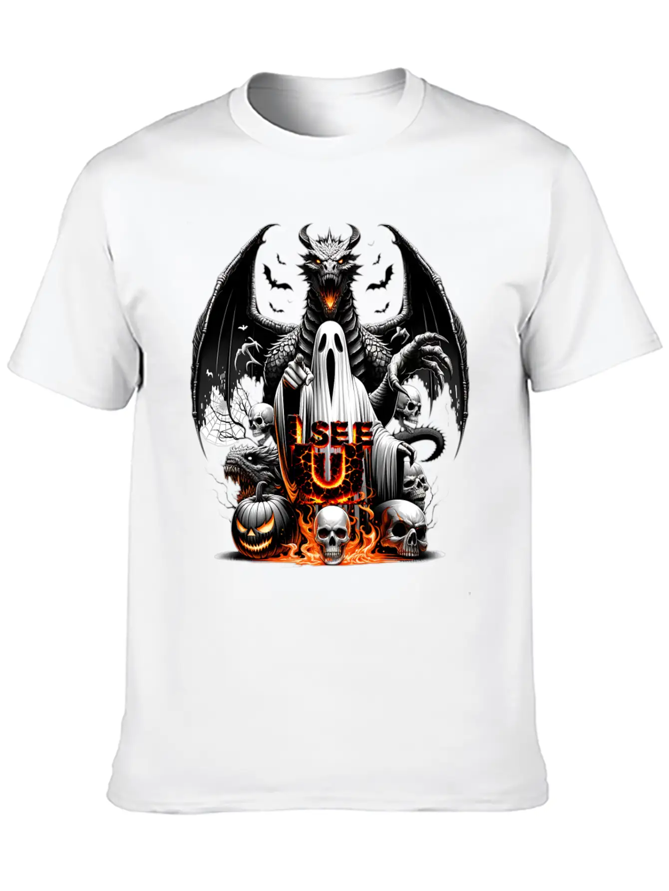 I See U On This Halloween Essential Cotton Tee For Daily Outfits – Unisex Style