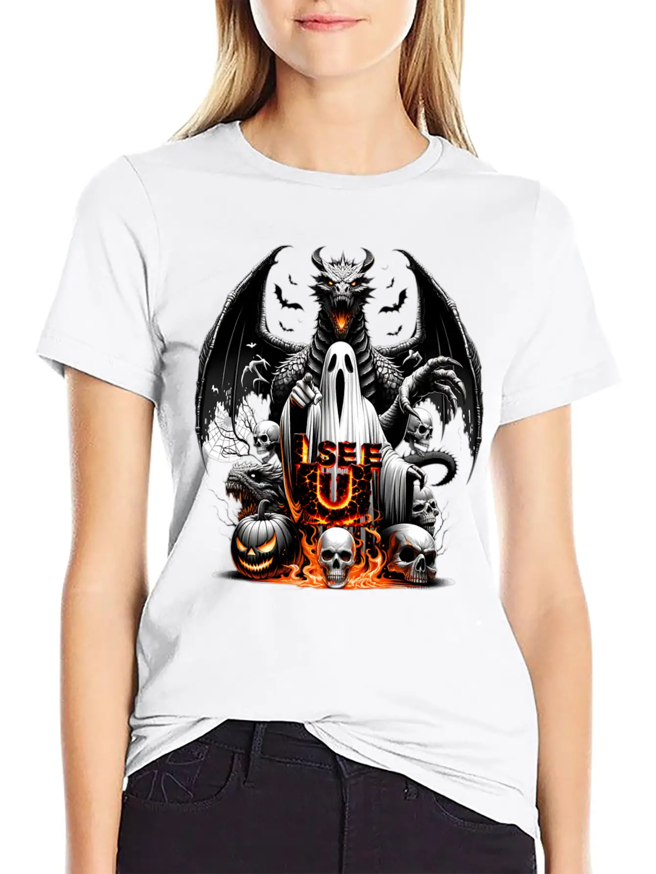 I See U On This Halloween Essential Cotton Tee For Daily Outfits – Unisex Style