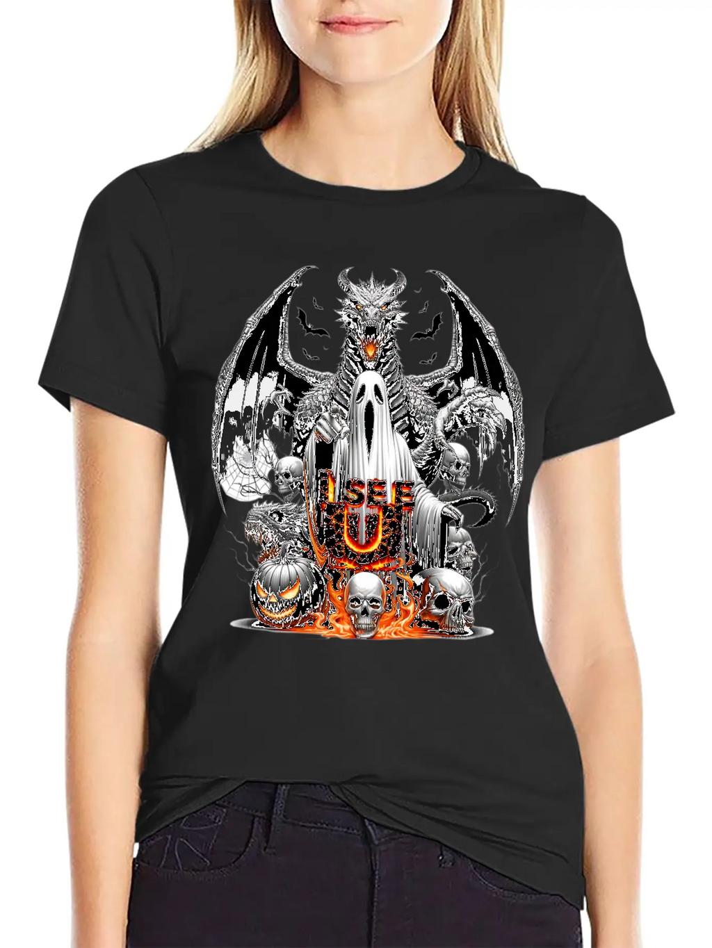 I See U On This Halloween Essential Cotton Tee For Daily Outfits – Unisex Style