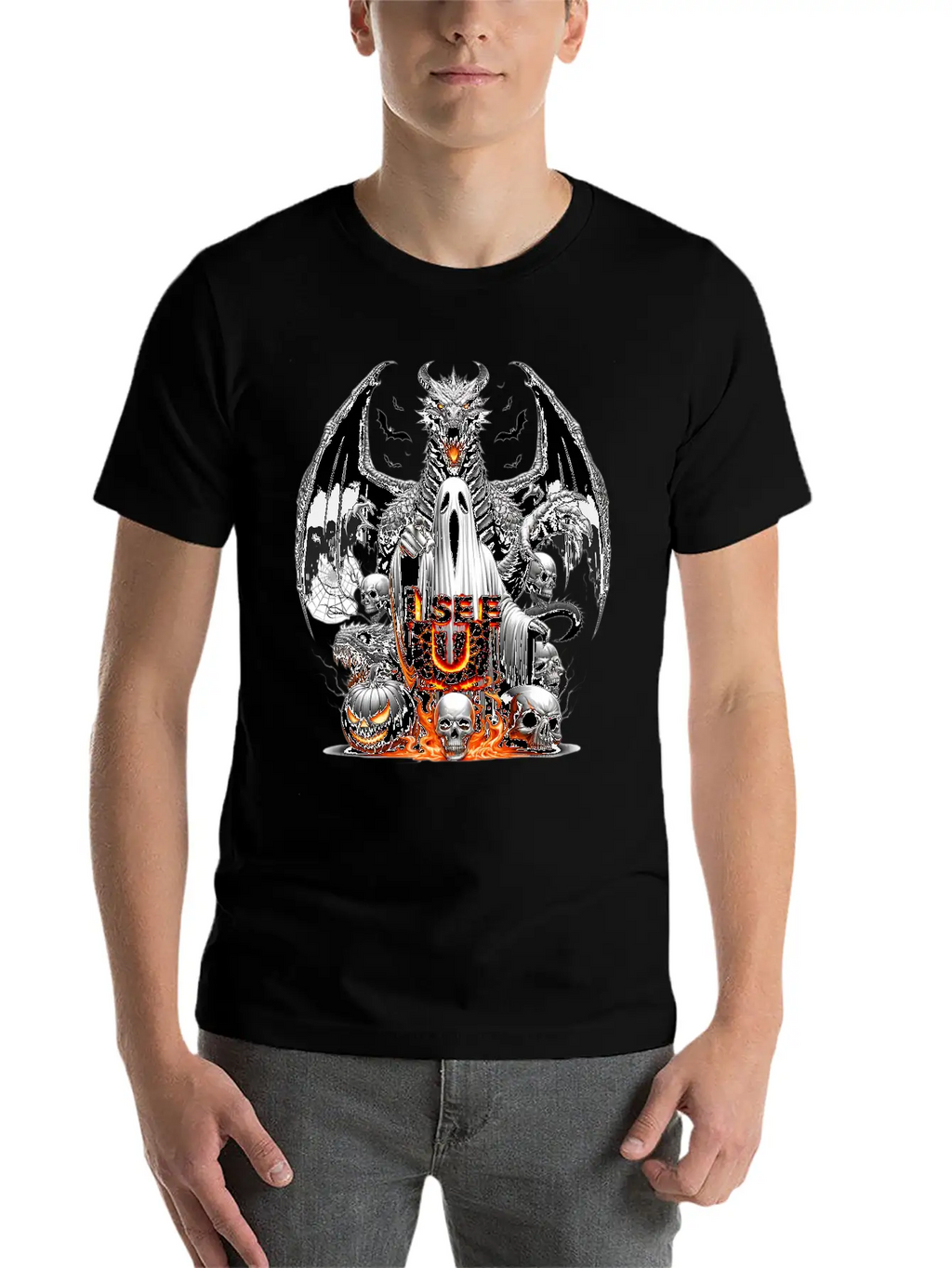 I See U On This Halloween Essential Cotton Tee For Daily Outfits – Unisex Style