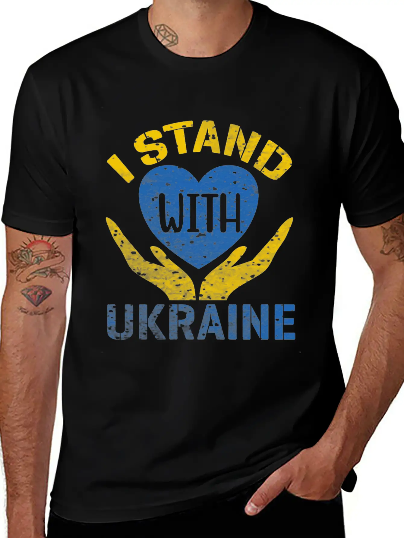 I STAND WITH UKRAINE- SUPPORT UKRAINE Unisex Casual T-Shirt – Clean Design For Daily Comfort