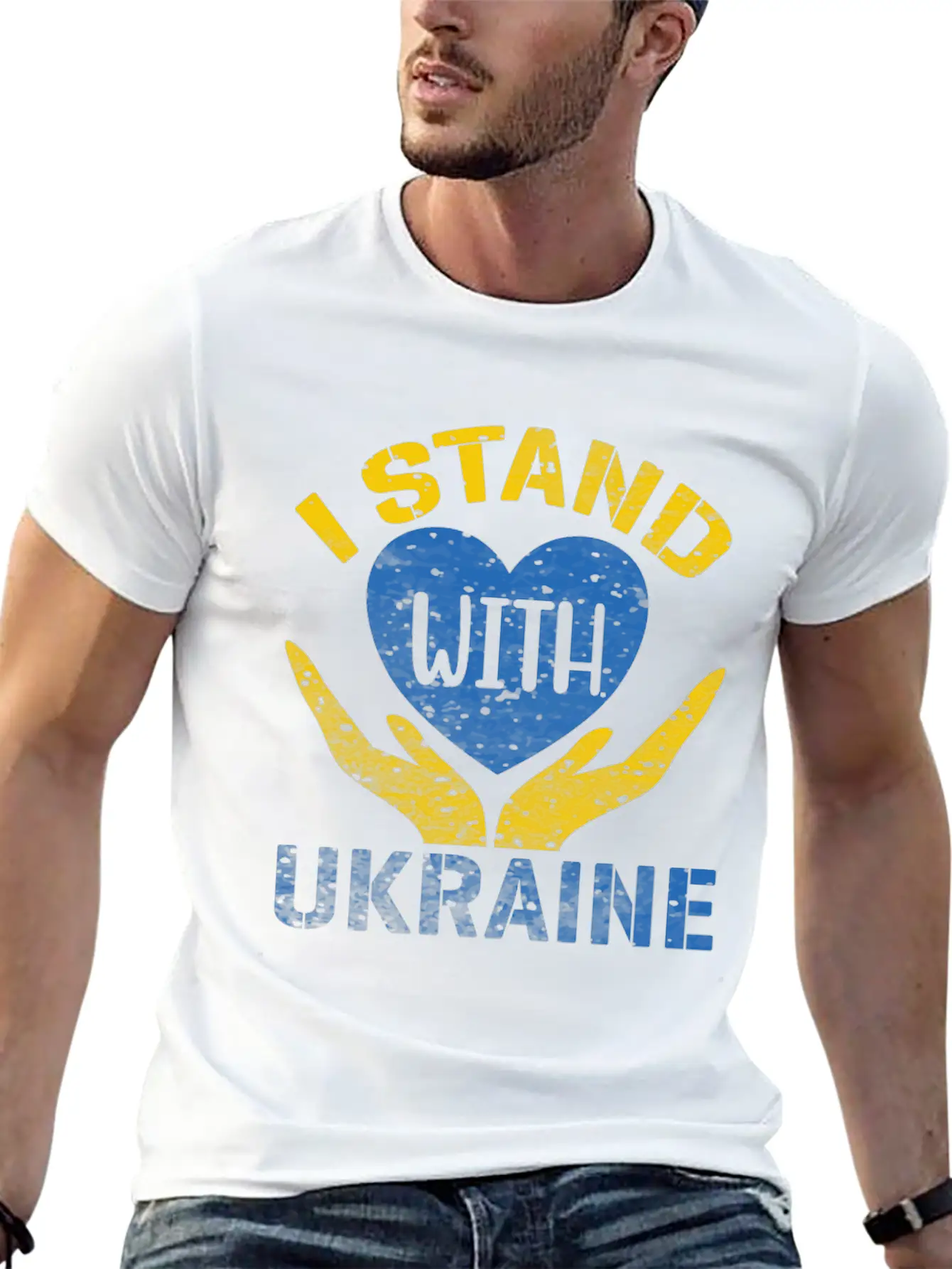 I STAND WITH UKRAINE- SUPPORT UKRAINE Unisex Casual T-Shirt – Clean Design For Daily Comfort