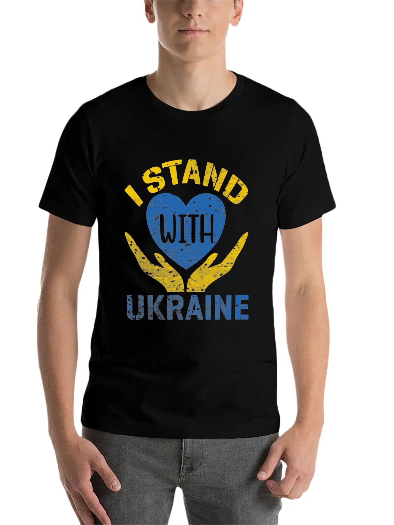 I STAND WITH UKRAINE- SUPPORT UKRAINE Unisex Casual T-Shirt – Clean Design For Daily Comfort