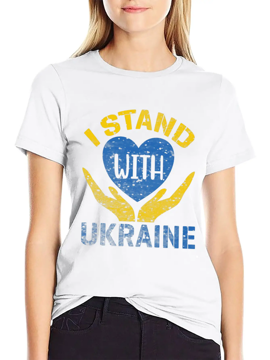 I STAND WITH UKRAINE- SUPPORT UKRAINE Unisex Casual T-Shirt – Clean Design For Daily Comfort