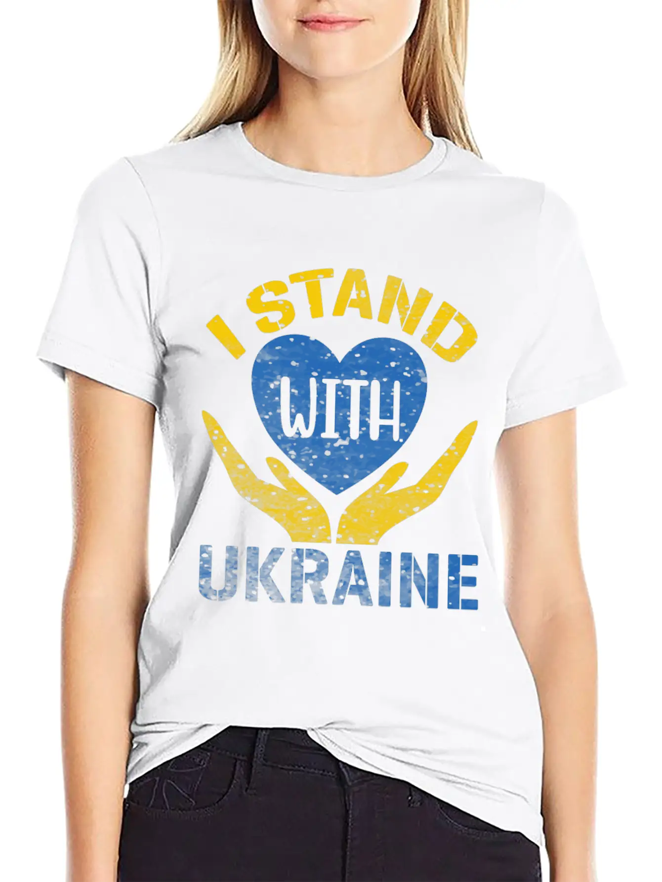 I STAND WITH UKRAINE- SUPPORT UKRAINE Unisex Casual T-Shirt – Clean Design For Daily Comfort