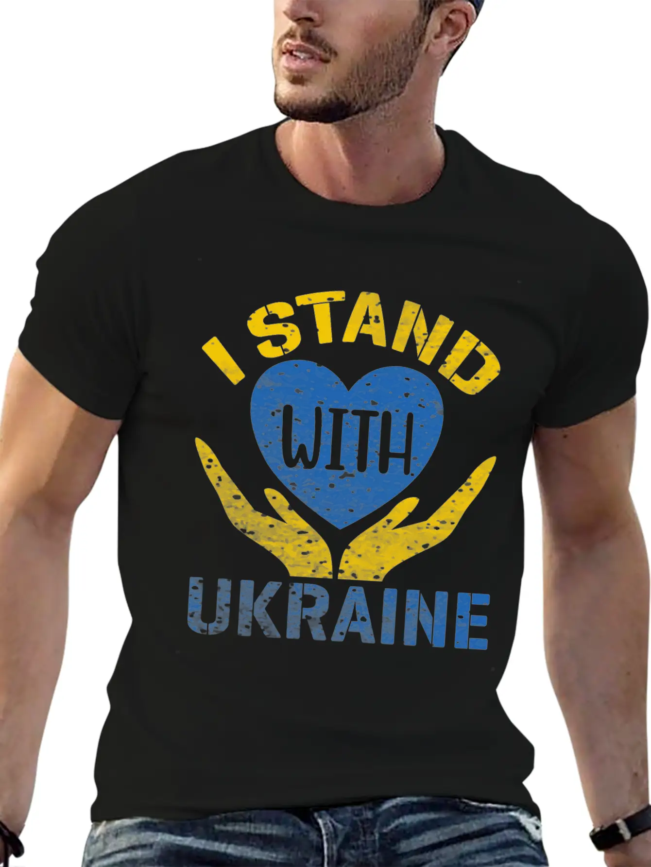 I STAND WITH UKRAINE- SUPPORT UKRAINE Unisex Casual T-Shirt – Clean Design For Daily Comfort