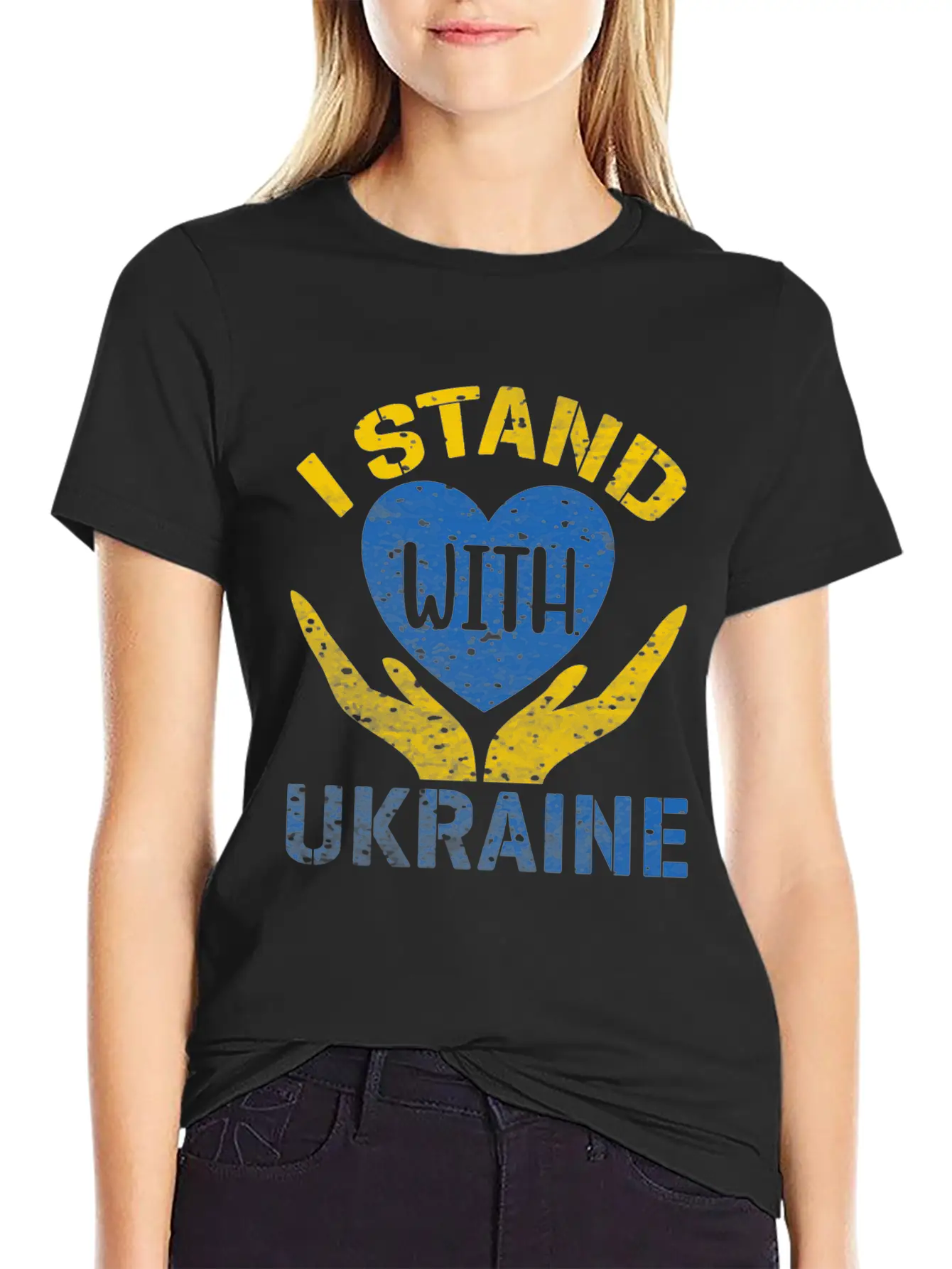 I STAND WITH UKRAINE- SUPPORT UKRAINE Unisex Casual T-Shirt – Clean Design For Daily Comfort