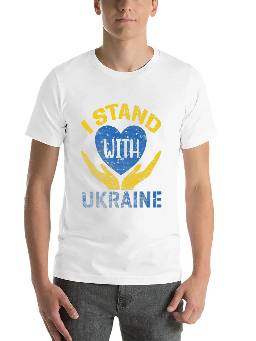 I STAND WITH UKRAINE- SUPPORT UKRAINE Unisex Casual T-Shirt – Clean Design For Daily Comfort