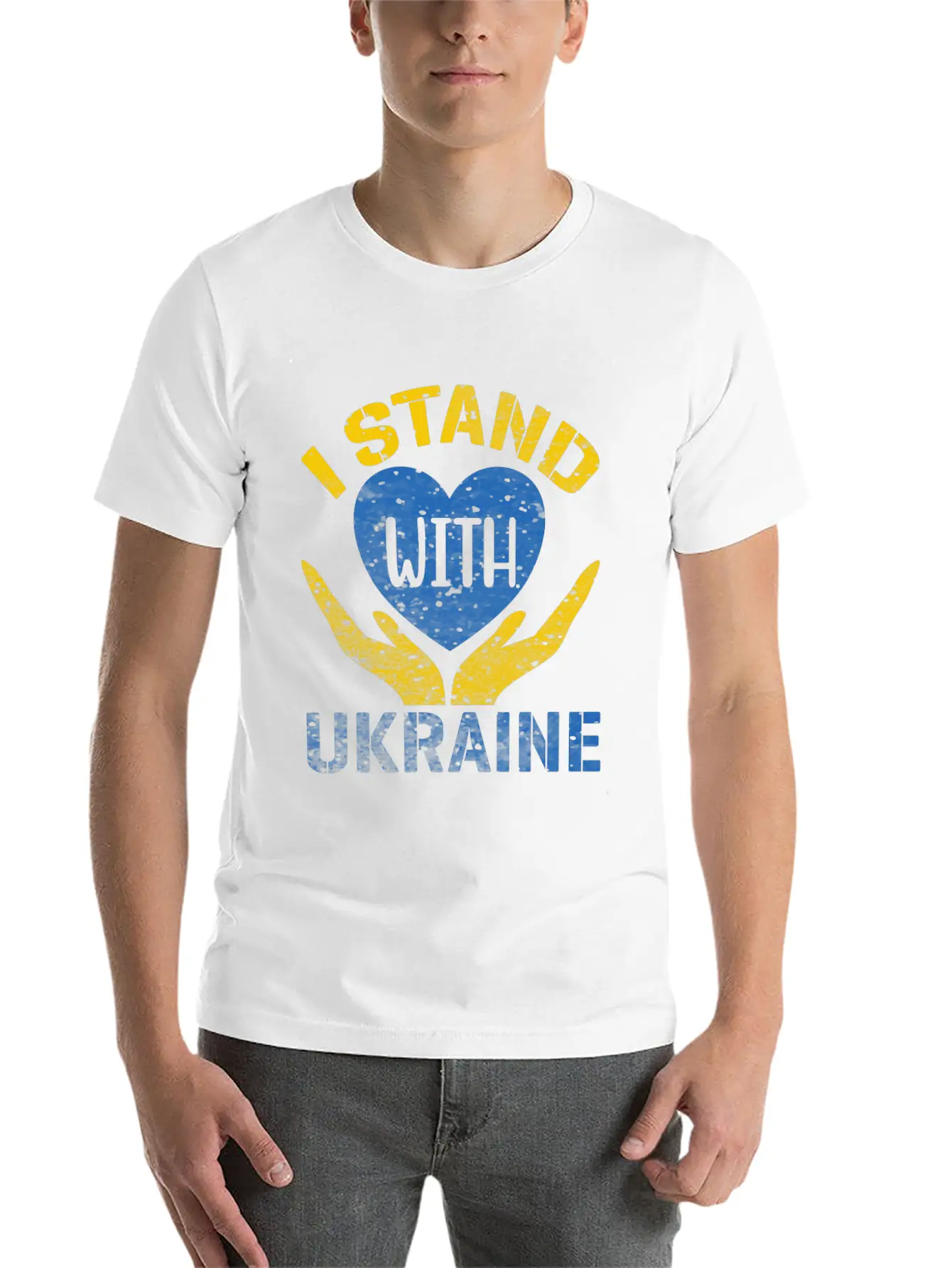 I STAND WITH UKRAINE- SUPPORT UKRAINE Unisex Casual T-Shirt – Clean Design For Daily Comfort