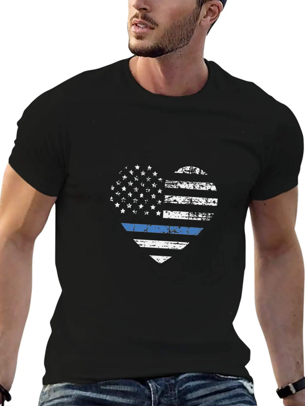 I Support The Thin Blue Line Gift Tee Unisex Casual T-Shirt – Clean Design For Daily Comfort